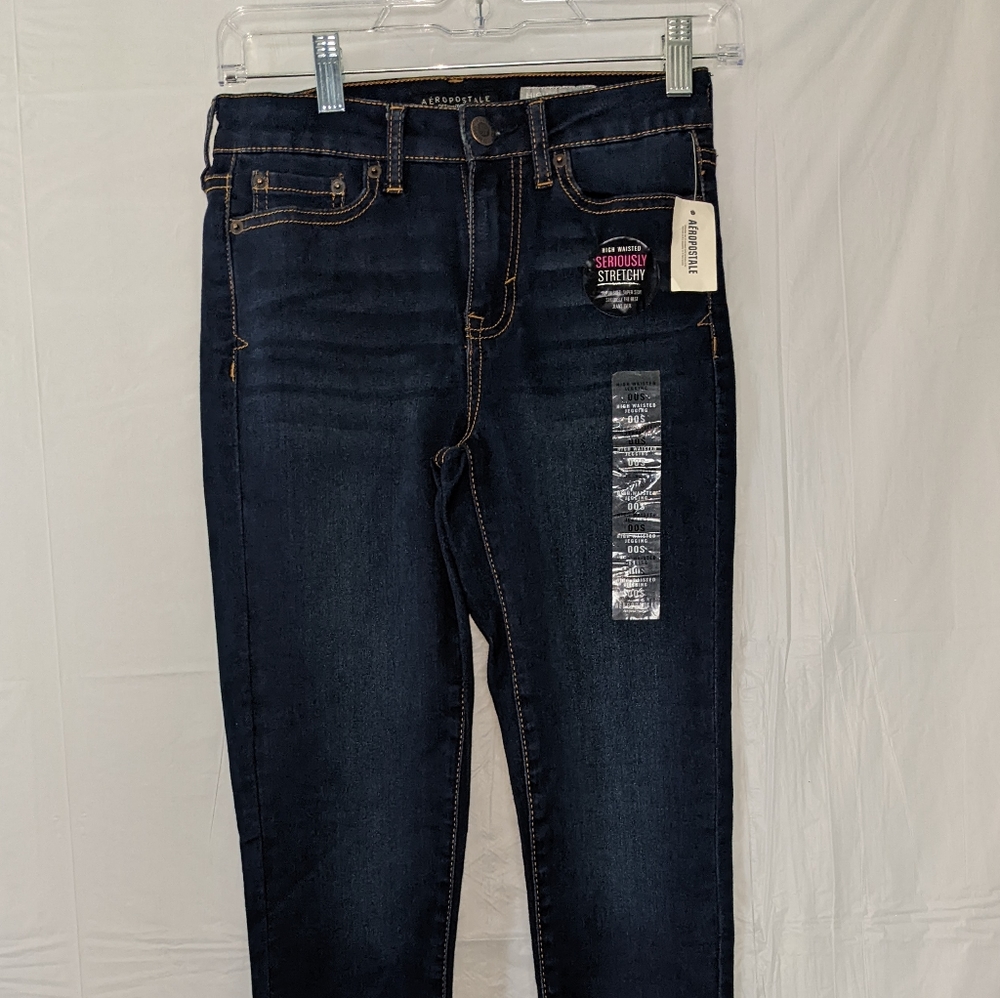 Aeropostale Dark Blue High Waisted Stretchy Jegging, Jr. 00 Short - or girls 10?